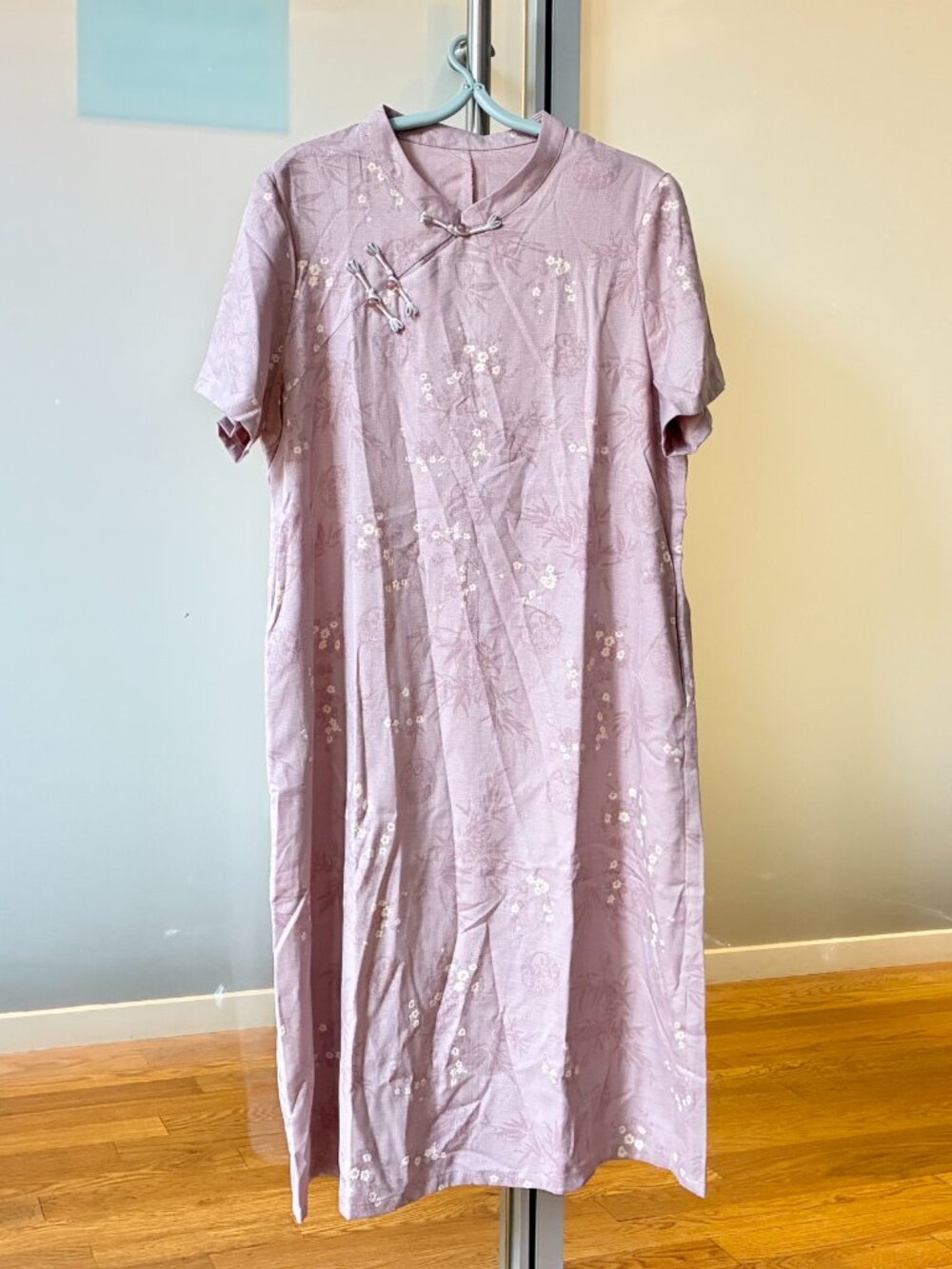 Pink Flora Relaxed Fitted Qipao Dress - Chinese Cheongsam